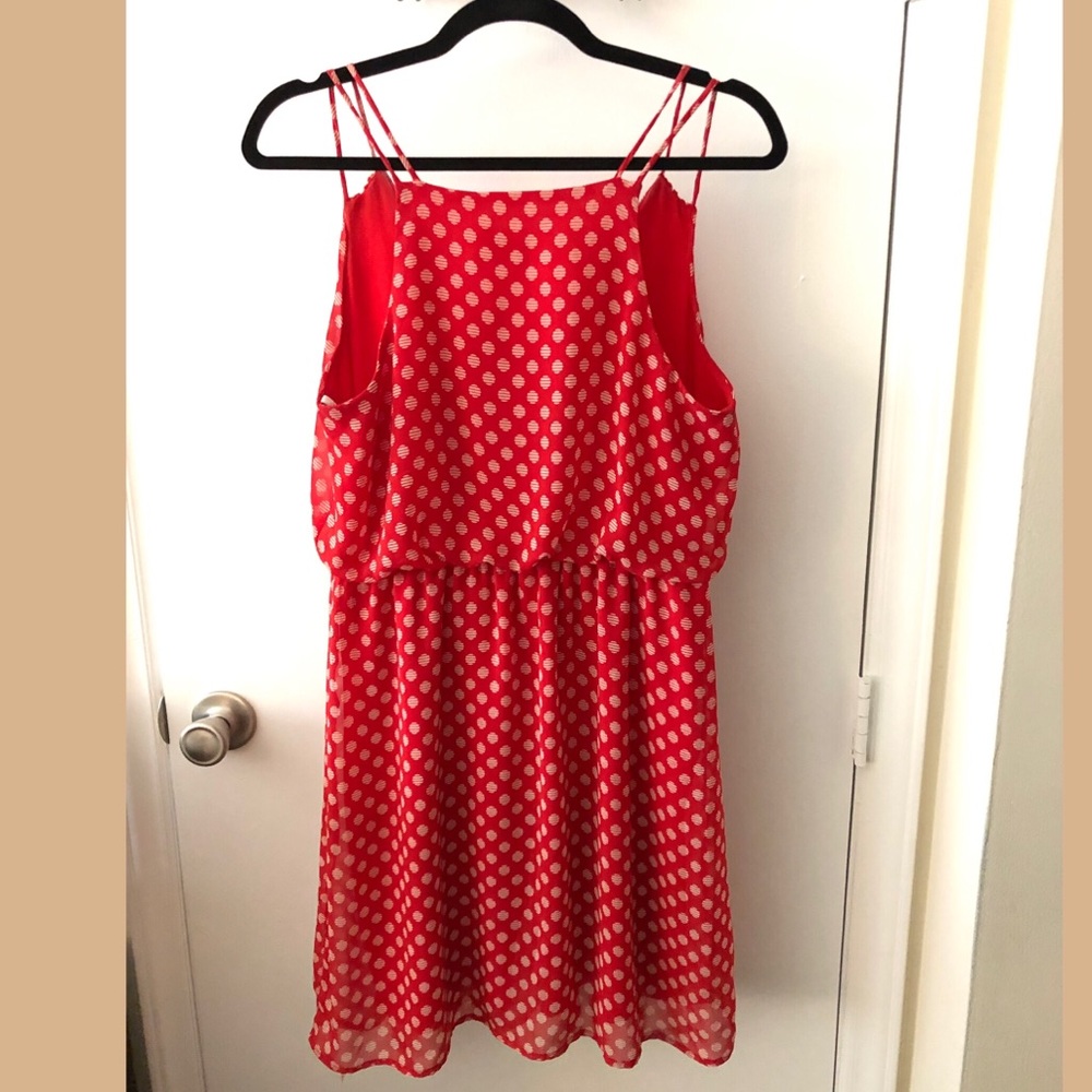 *Sold* Paisley and Ivy Red and Tan Dress Size M - Picture 5 of 6